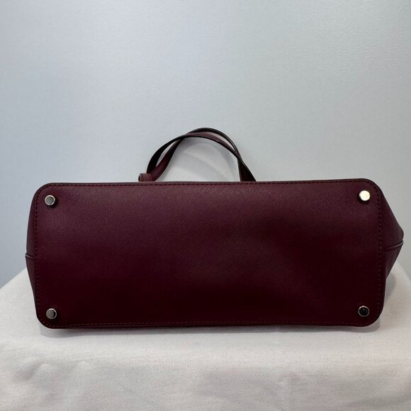 NWT Kate Spade New York Mulberry Red Leather Tote Bag With Gold Hardware & Zip C - Picture 5 of 10